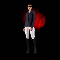 Veste de concours femme Equestro Ridertechnology avec coutures thermosoudées Marine Bleu marine