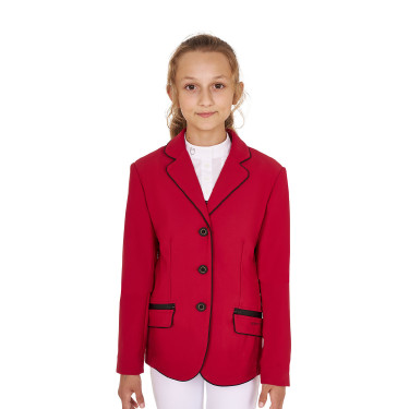 Veste de concours Equestro fille en tissu technique Scooter Beige