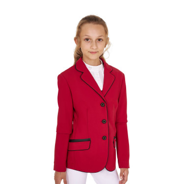 Veste de concours Equestro fille en tissu technique Scooter Beige