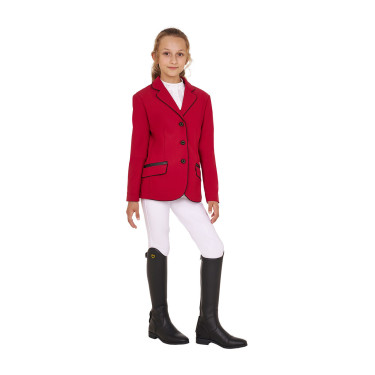 Veste de concours Equestro fille en tissu technique Scooter Beige