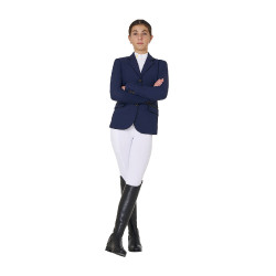 Veste de concours Equestro fille en tissu technique Marine blazer Bleu marine