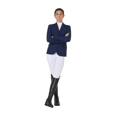 Veste de concours Equestro fille en tissu technique Marine blazer Bleu marine