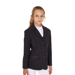 Veste de concours Equestro fille en tissu technique Noir Veste de concours Equestro fille en tissu technique Noir
