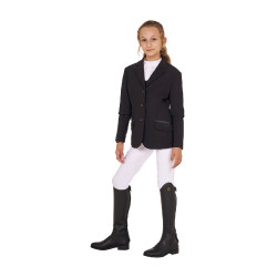 Veste de concours Equestro fille en tissu technique Noir Veste de concours Equestro fille en tissu technique Noir