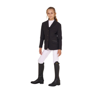 Veste de concours Equestro fille en tissu technique Noir Veste de concours Equestro fille en tissu technique Noir