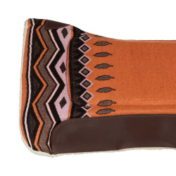 Tapis de selle western Pool's en cuir & laine synthétique