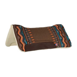 Tapis de selle western inserts en cuir et rembourrage en laine synthétique Pool's Marron / orange