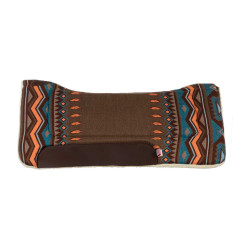 Tapis de selle western inserts en cuir et rembourrage en laine synthétique Pool's Marron / orange