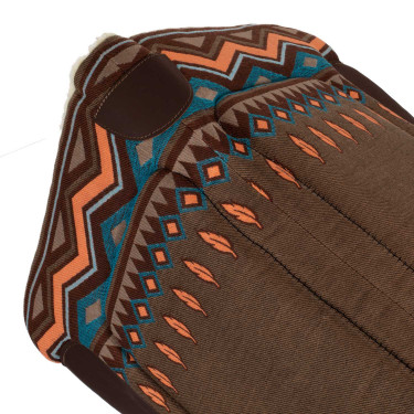 Tapis de selle western inserts en cuir et rembourrage en laine synthétique Pool's Marron / orange