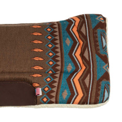 Tapis de selle western inserts en cuir et rembourrage en laine synthétique Pool's Marron / orange