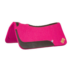 Tapis de selle western en feutre avec inserts en cuir 32"x32" Pool's Fuchsia Rose