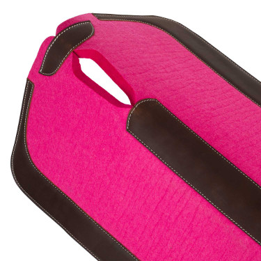 Tapis de selle western en feutre avec inserts en cuir 32"x32" Pool's Fuchsia Rose