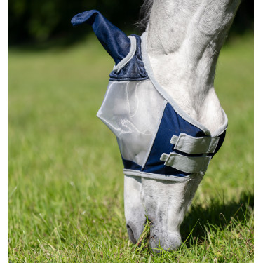 Masque anti-mouches Horseware Shield Marine / argent Bleu