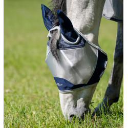Masque anti-mouches Horseware Shield Marine / argent Bleu