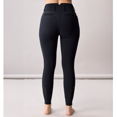 Pantalon Horseware taille haute femme Allora Alessandro Albanese grip genoux Noir