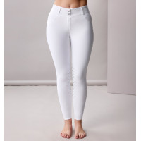 Pantalon Horseware taille haute femme Allora Alessandro Albanese grip genoux Blanc Pantalon Horseware taille haute femme Allora Alessandro Albanese grip genoux Blanc