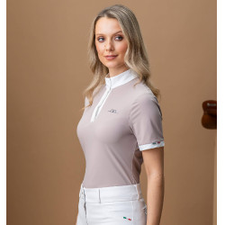 Polo de concours manches courtes Horseware femme AA Mira Oyster Gris