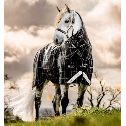 Couverture Horseware Rhino Turnout Poney Bundle avec liner 0g et 200g Carreaux noir / noir & blanc Motifs Couverture Horseware Rhino Turnout Poney Bundle avec liner 0g et 200g Carreaux noir / noir & blanc Motifs