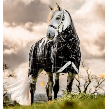 Couverture Horseware Rhino Turnout Poney Bundle avec liner 0g et 200g Carreaux noir / noir & blanc Motifs Couverture Horseware Rhino Turnout Poney Bundle avec liner 0g et 200g Carreaux noir / noir & blanc Motifs