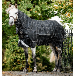 Couverture Horseware Rhino Turnout Poney Bundle avec liner 0g et 200g Carreaux noir / noir & blanc Motifs Couverture Horseware Rhino Turnout Poney Bundle avec liner 0g et 200g Carreaux noir / noir & blanc Motifs
