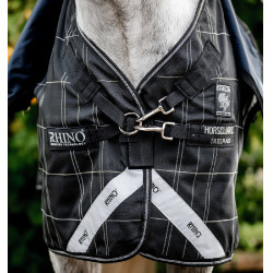 Couverture Horseware Rhino Turnout Poney Bundle avec liner 0g et 200g Carreaux noir / noir & blanc Motifs Couverture Horseware Rhino Turnout Poney Bundle avec liner 0g et 200g Carreaux noir / noir & blanc Motifs