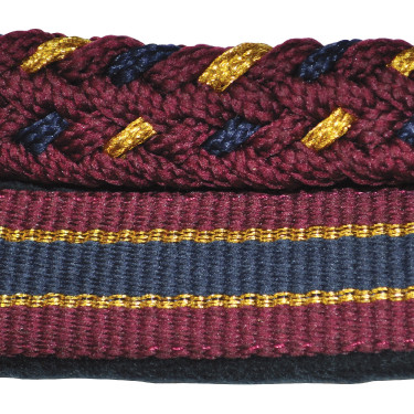 Set Licol Nylon/Lurex + Longe Canter Bordeaux / or / marine Set Licol Nylon/Lurex + Longe Canter Bordeaux / or / marine