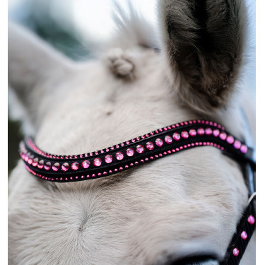 Bridon poney Horseware Diamante Flash Noir / rose