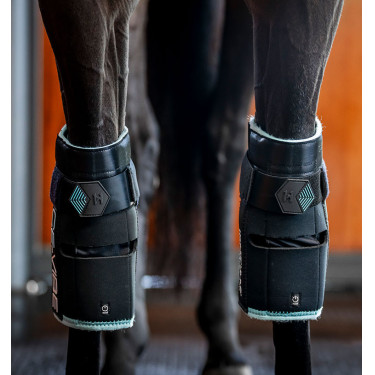 Protège-genoux Horseware Ice-Vibe Noir / aqua Bleu