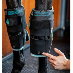 Protège-genoux Horseware Ice-Vibe Noir / aqua Bleu