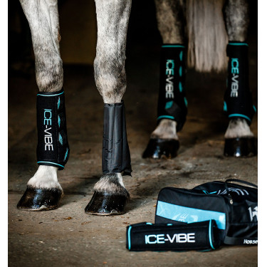 Guêtres Horseware Ice-Vibe Noir / aqua Bleu Guêtres Horseware Ice-Vibe Noir / aqua Bleu