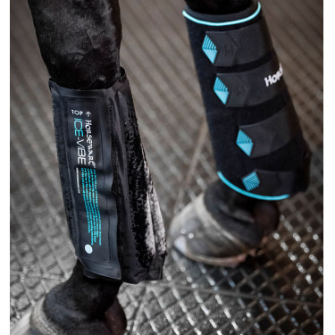 Guêtres Horseware Ice-Vibe Noir / aqua Bleu Guêtres Horseware Ice-Vibe Noir / aqua Bleu
