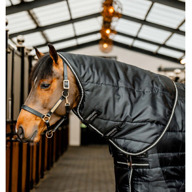 Couvre-cou d'écurie Easy-Layer Horseware 100g Noir / noir / argent