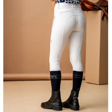 Pantalon Horseware AA Aria patch genoux taille mi haute Blanc