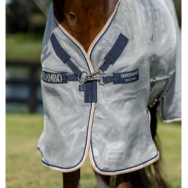 Couverture anti-mouches Horseware Protector Rambo Argent / marine