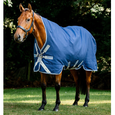 Couverture Horseware Rhino Wug Turnout 0g 100D Noir / gris titane / bleu classique