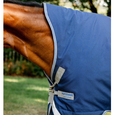Couverture Horseware Rhino Wug Turnout 0g 100D Noir / gris titane / bleu classique