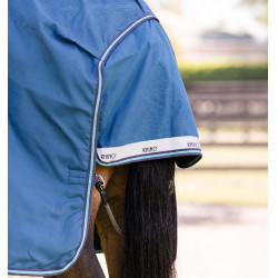 Couverture Horseware Rhino Turnout 100g 1000D Marine / gris / aqua / gris Bleu marine