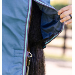 Couverture Horseware Rhino Turnout 100g 1000D Marine / gris / aqua / gris Bleu marine