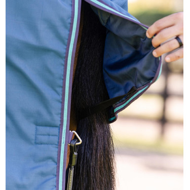 Couverture Horseware Rhino Turnout 100g 1000D Marine / gris / aqua / gris Bleu marine