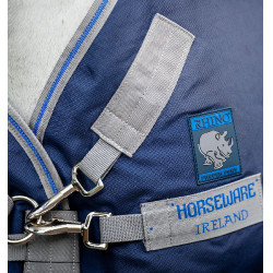 Couverture Horseware Rhino Plus Poney Turnout 0g 1000D Noir / gris titane / bleu classique