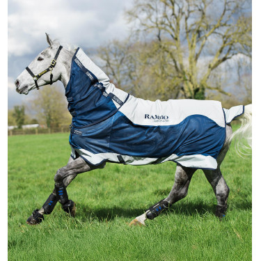 Couverture Horseware Rambo Summer Series V-Front Marine / gris Bleu