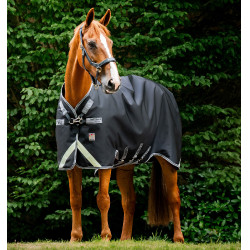 Couverture Horseware Rambo 1680D Turnout 450g VL Noir / orage / gris argent Couverture Horseware Rambo 1680D Turnout 450g VL Noir / orage / gris argent