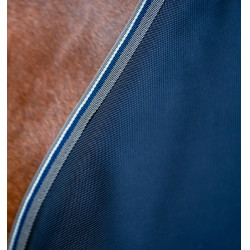 Couverture Horseware Rambo 1680D Turnout 100g Marine / orage / gris argent Bleu marine