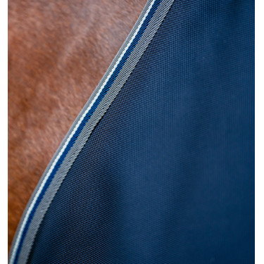 Couverture Horseware Rambo 1680D Turnout 100g Marine / orage / gris argent Bleu marine
