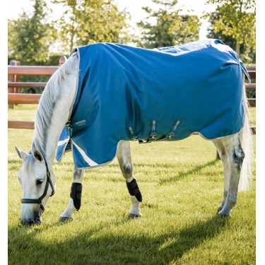 Couverture Horseware Ionic Therapy Turnout 100g 1200D Bleu imperial / argent / marine