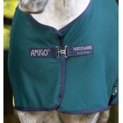 Couverture Horseware Amigo Jersey Poney Cooler Vert dynastie / marine / argent