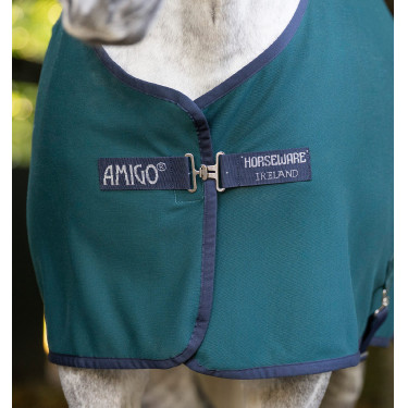 Couverture Horseware Amigo Jersey Poney Cooler Vert dynastie / marine / argent