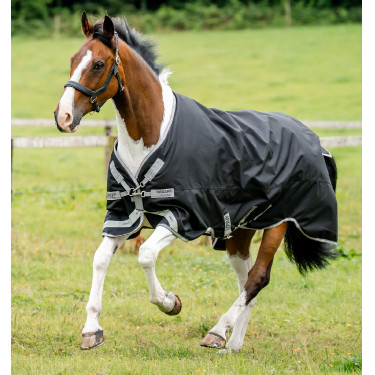 Couverture Horseware Amigo 1200D XL Turnout 50g Noir / gris titane / argent Couverture Horseware Amigo 1200D XL Turnout 50g Noir / gris titane / argent