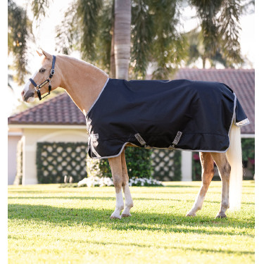 Couverture Horseware Amigo 1200D Poney Turnout 50g Noir / gris titane / argent