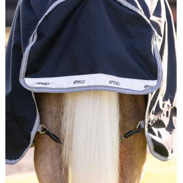 Couverture Horseware Amigo 1200D Poney Turnout 50g Noir / gris titane / argent